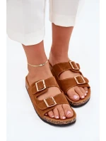 Dámské Pantofle Se Zlatými Přezkami A Camel model 21703245 - Boto