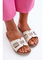 Pohodlné lesklé dámské žabky Inblu BA000050 White