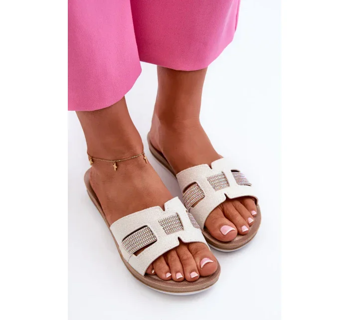 Pohodlné lesklé dámské žabky Inblu BA000050 White