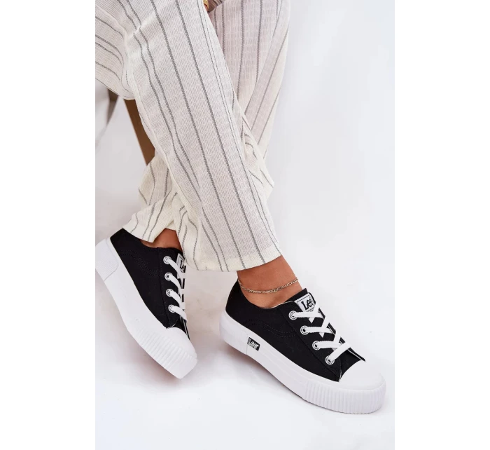 Dámské trampky na platformě LEE ISLA C WOMEN LOW – černé