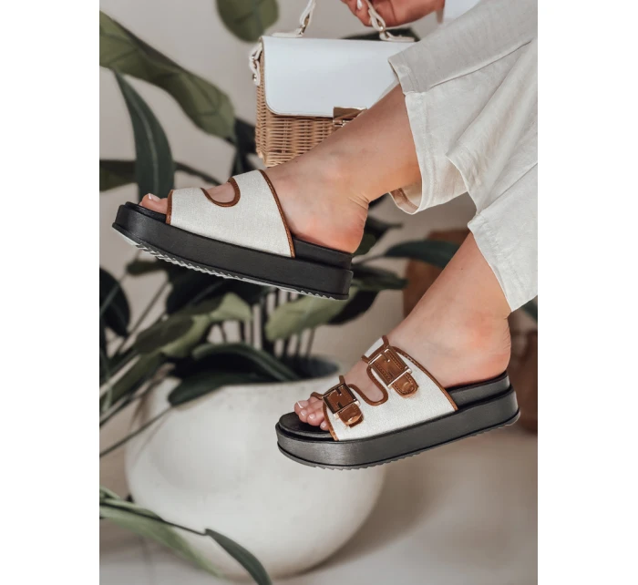 Dámské žabky FLATSTEP camel FashionStreet ZY0895 Dámské žabky FLATSTEP camel FashionStreet ZY0895