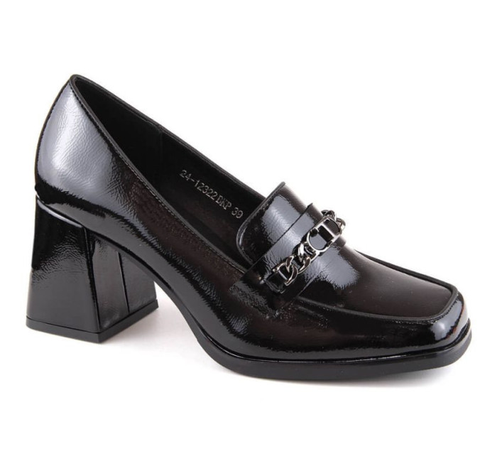 Lakovaná obuv s ozdobným sloupkem Potocki W WOL215A černá