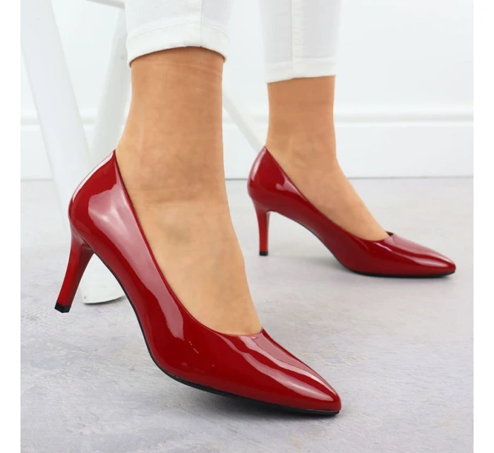 Dámské lodičky na jehlovém podpatku červené Sergio Leone 1336