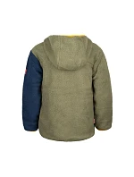 Trollkids Dětská fleecová bunda Aurlandsfjord s kapucí Blue/Green (466-335)