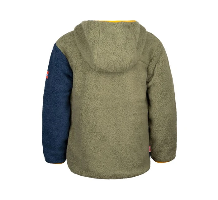 Trollkids Dětská fleecová bunda Aurlandsfjord s kapucí Blue/Green (466-335)