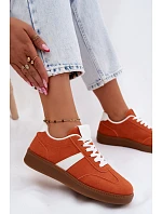 Dámské tenisky z imitace semiše oranžové Calira