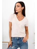 Dámské tričko Serek s krátkým rukávem hnědé - Off Pink
