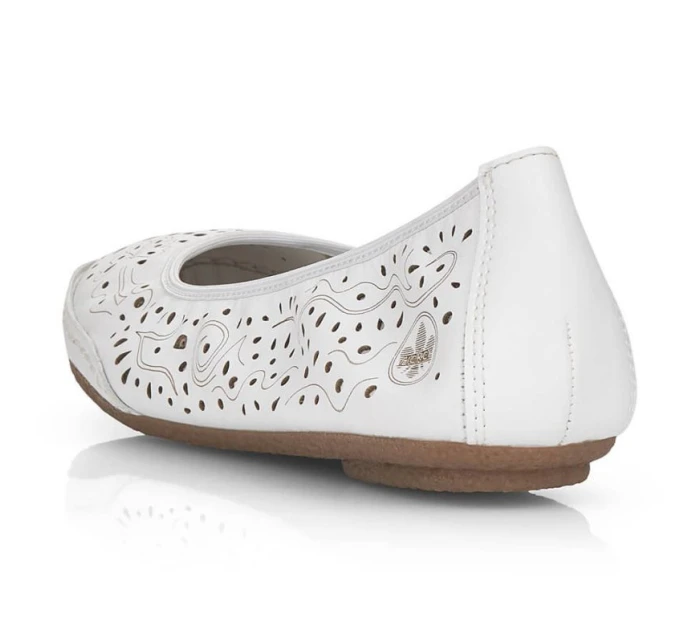 Kožená pohodlná polobotka W model 22033618 bílá - Rieker Kožená pohodlná polobotka W model 22033618 bílá - Rieker