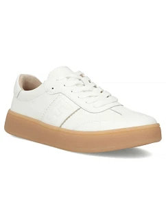 Dámské kožené boty na platformě bílé Filippo DP7543/26