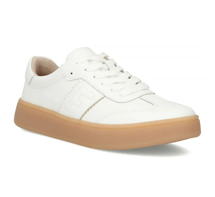 Dámské kožené boty na platformě bílé Filippo DP7543/26 Dámské kožené boty na platformě bílé Filippo DP7543/26