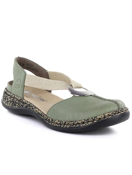Rieker 46461-52 kožené sandály damakie built-in green Rieker 46461-52 kožené sandály damakie built-in green