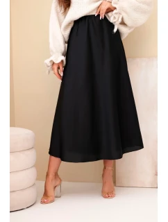Dámská viskózová rozšířená sukně černá