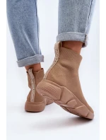 Dámská sportovní obuv s ponožkou Béžová Zirila Dámská sportovní obuv s ponožkou Béžová Zirila