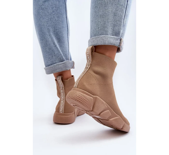 Dámská sportovní obuv s ponožkou Béžová Zirila Dámská sportovní obuv s ponožkou Béžová Zirila
