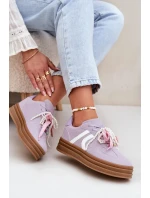 Dámské tenisky na platformě s ozdobami – fialové Vinness