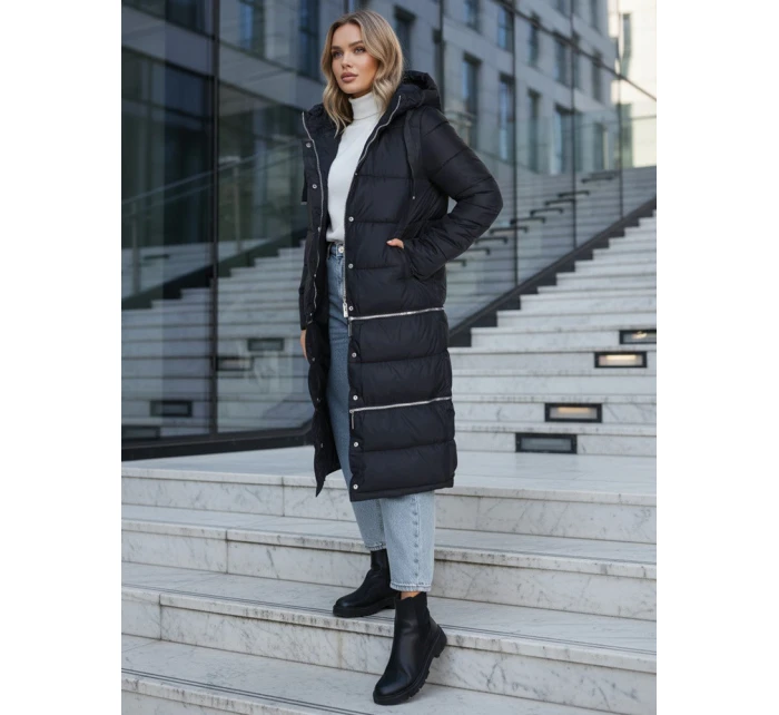 Dámská zimní dlouhá bunda tmavě modrá Dstreet model 21994241 - FashionStreet