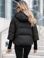 Dámská zimní prošívaná bunda s kapucí, černá, FashionStreet TY5826 Dámská zimní prošívaná bunda s kapucí, černá, FashionStreet TY5826