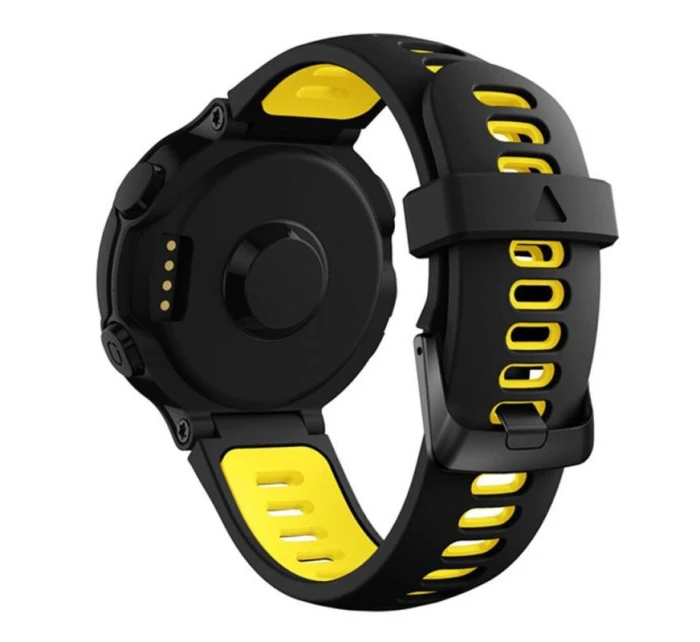 Silikonový řemínek pro Garmin G02 - černožlutý Silikonový řemínek pro Garmin G02 - černožlutý