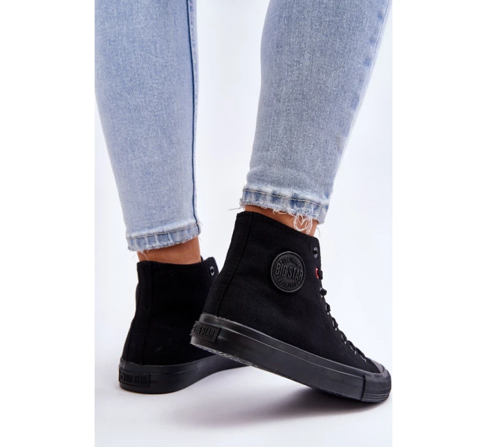 Dámské klasické vysoké tenisky Big Star model 21611825 Černé - Big Star Shoes Dámské klasické vysoké tenisky Big Star model 21611825 Černé - Big Star Shoes