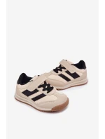 Dětské Sneakersy Sportovní Boty Na Suchý Zip Béžové Viona Dětské Sneakersy Sportovní Boty Na Suchý Zip Béžové Viona