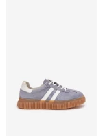 Semišové dámské sneakersy na platformě modré Marisae