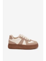 Dámské tenisky na platformě tmavě béžové Dovina