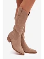 Kozačky Kovbojky Dámské Khaki model 21821835 - Boto Kozačky Kovbojky Dámské Khaki model 21821835 - Boto