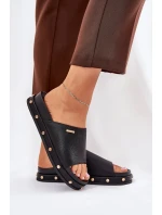 Dámské pantofle na platformě s cvočky Big Star – černé Dámské pantofle na platformě s cvočky Big Star – černé