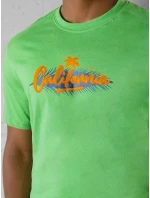 Pánské zelené tričko s potiskem Dstreet RX5373 Pánské zelené tričko s potiskem Dstreet RX5373