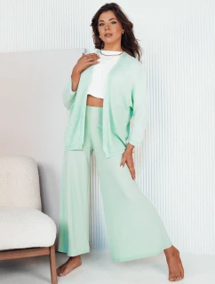 Dámské kalhoty TERENI s širokými nohavicemi v mátové barvě FashionStreet UY2004