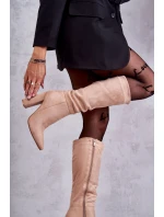 Klasické semišové boty na podpatku Tmavě béžová model 21595222 - Boto Klasické semišové boty na podpatku Tmavě béžová model 21595222 - Boto