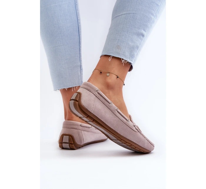 Dámské semišové mokasíny fialové model 21659313 - Boto Dámské semišové mokasíny fialové model 21659313 - Boto