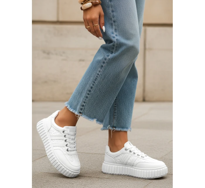 Dámské tenisky na platformě bílé FashionStreet ZY1394