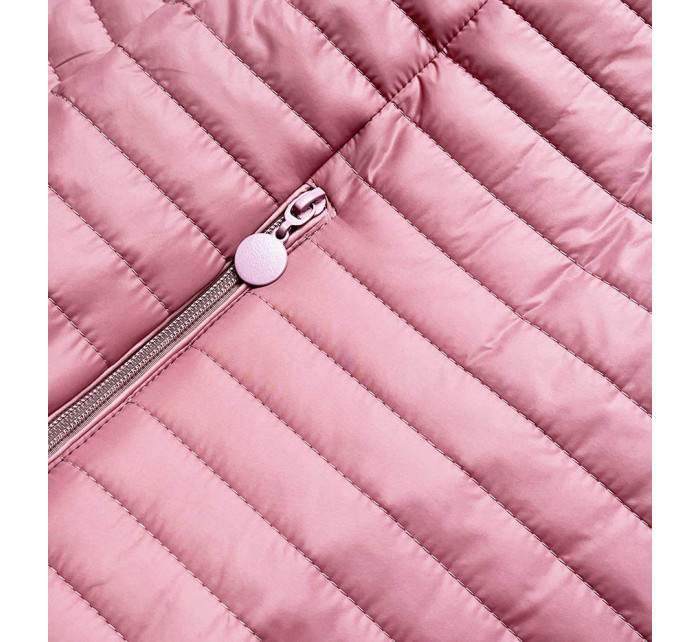 Růžová dámská oboustranná bunda s kapucí (SF732)