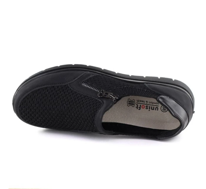 Dámská pohodlná textilní polobotka černá Unisoft 9026