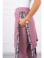 Kalhoty/oblek s nápisem selfie tmavě růžové