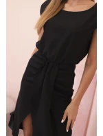 Dámská pruhovaná bavlněná šaty s V výstřihem a knoflíky tmavě mátová