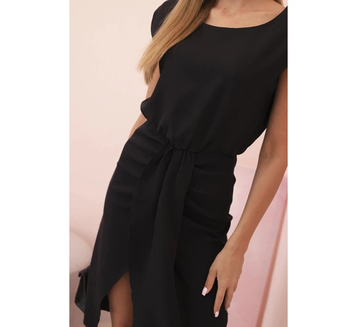 Dámská pruhovaná bavlněná šaty s V výstřihem a knoflíky tmavě mátová