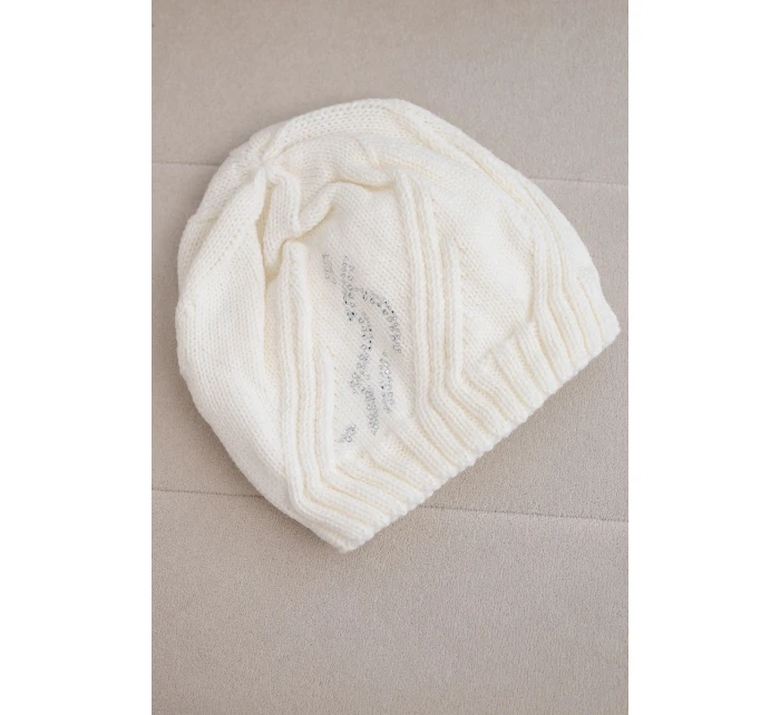 Dámská zimní vlněná čepice s ozdobnými krystalky K399 černá Dámská zimní vlněná čepice s ozdobnými krystalky K399 černá