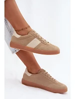 Dámské tenisky z umělé semišové kůže Big Star model 22185500 Béžové - Big Star Shoes Dámské tenisky z umělé semišové kůže Big Star model 22185500 Béžové - Big Star Shoes