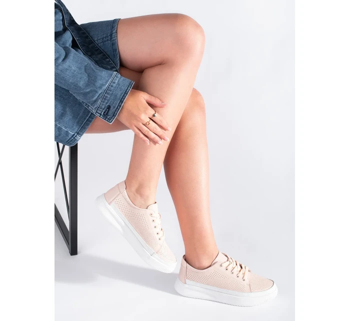 Pohodlné dámské tenisky růžové platforma Pohodlné dámské tenisky růžové platforma