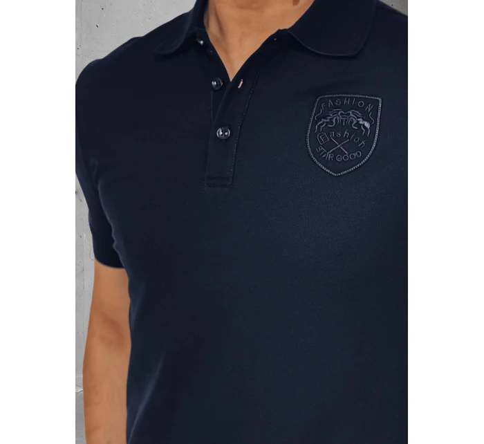 Pánská polokošile s nášivkou modrá FashionStreet PX0625