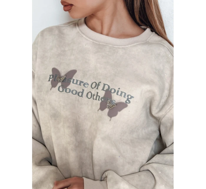 Dámská oversize mikina s motýly SPARKI šedá FashionStreet BY1406