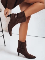 Dámské semišové hnědé kozačky model 21993472 - Dstreet Dámské semišové hnědé kozačky model 21993472 - Dstreet
