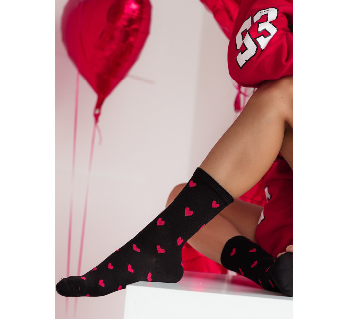 Dámské valentýnské žebrované ponožky Milena 0200 37-41