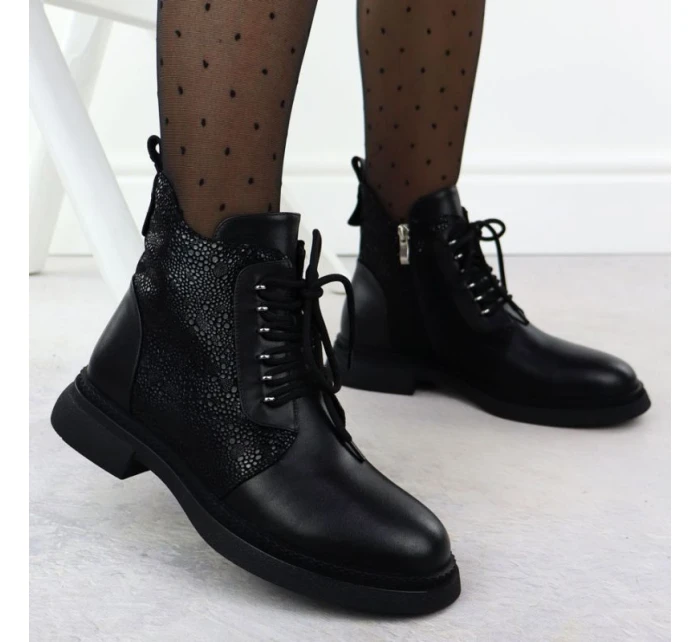 Dámské zateplené kožené boty model 21905677 - S.Barski Dámské zateplené kožené boty model 21905677 - S.Barski