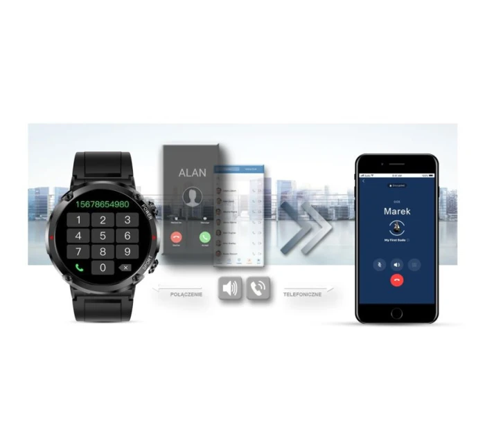 Chytré hodinky Gravity GT21-6 + červený silikonový řemínek