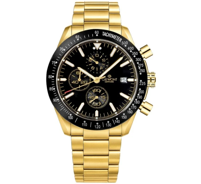 Pánské hodinky Giewont Chronograph Sapphire Gold Black GW8720-B4 Pánské hodinky Giewont Chronograph Sapphire Gold Black GW8720-B4