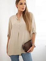 Halenka s prodlouženým zadním dílem tmavě béžová