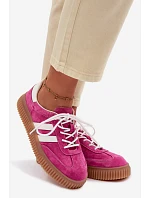 Dámské semišové tenisky na platformě fuchsiové model 22100209 - Boto Dámské semišové tenisky na platformě fuchsiové model 22100209 - Boto